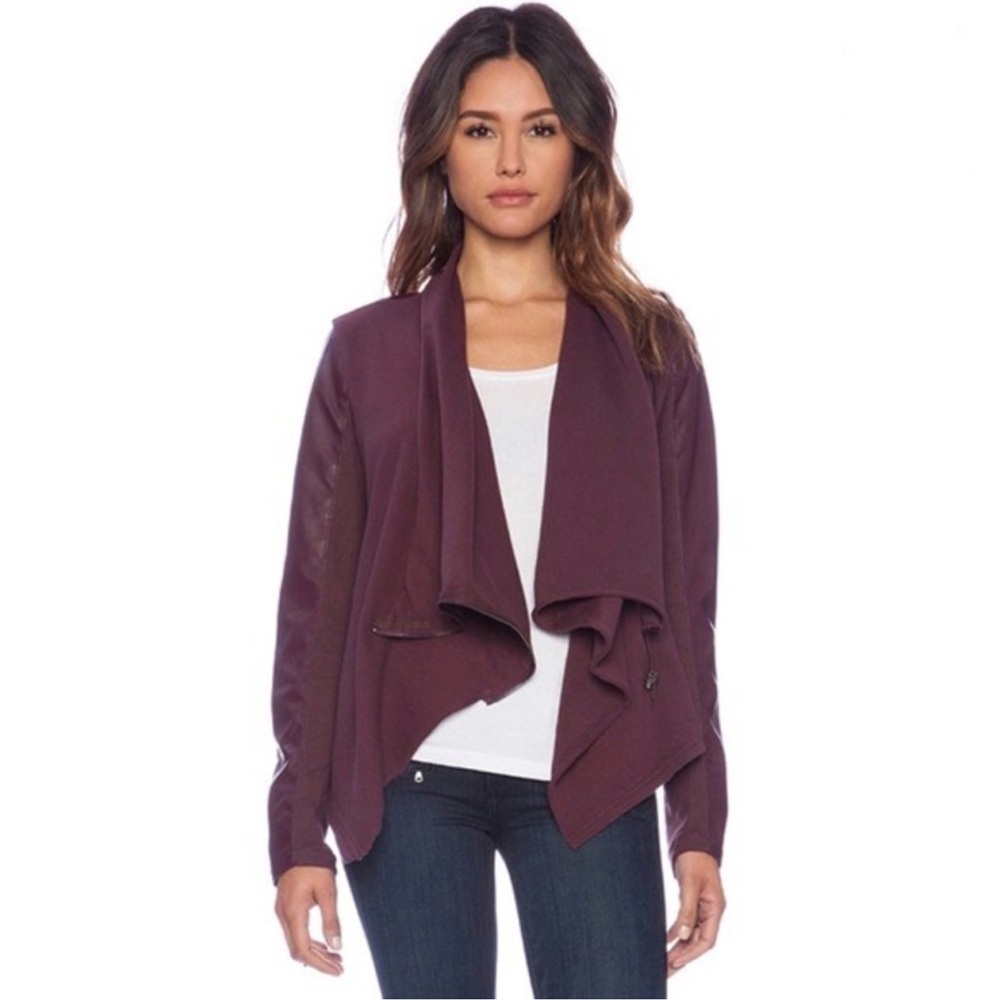 Blank NYC maroon shawl collar jacket